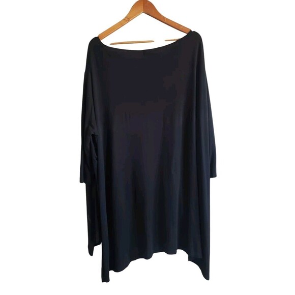 FP Beach Tunic Dress Women's XS Black Oversized Soft Flowy Side Slit - Picture 5 of 7